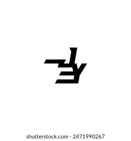 sporty style esport monogram initial letter boldand cool concept JY