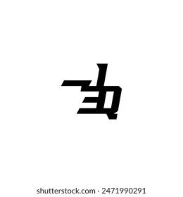 sporty style esport monogram initial letter boldand cool concept JQ