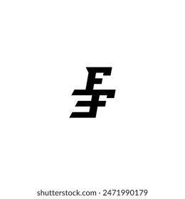 sporty style FF boldand cool concept esport monogram initial letter