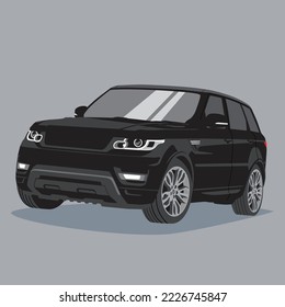 Sporty suv car in vector style. Vector illustration vehicle.