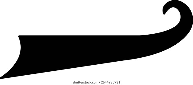 Sporty swirling tail icon in flat. football, baseball typography swashes Texting tail for lettering or old varsity sport logo vector for apps or web retro isolated on transparent background