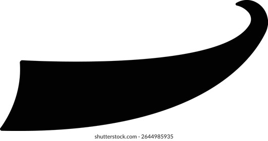 Sporty swirling tail icon in flat. football, baseball typography swashes Texting tail for lettering or old varsity sport logo vector for apps or web retro isolated on transparent background