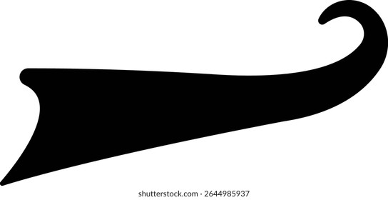 Sporty swirling tail icon in flat. football, baseball typography swashes Texting tail for lettering or old varsity sport logo vector for apps or web retro isolated on transparent background