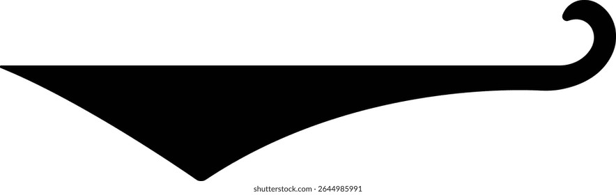 Sporty swirling tail icon in flat. football, baseball typography swashes Texting tail for lettering or old varsity sport logo vector for apps or web retro isolated on transparent background