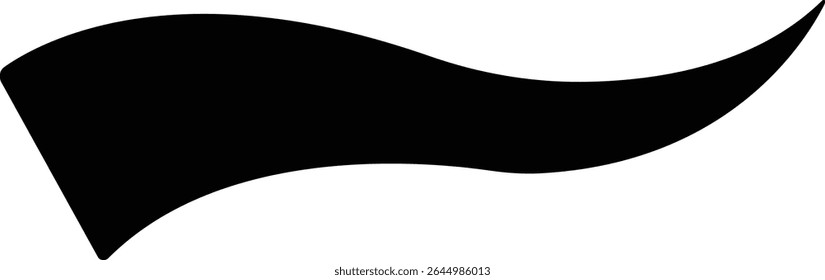 Sporty swirling tail icon in flat. football, baseball typography swashes Texting tail for lettering or old varsity sport logo vector for apps or web retro isolated on transparent background