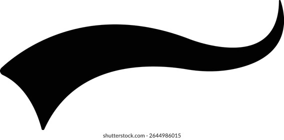 Sporty swirling tail icon in flat. football, baseball typography swashes Texting tail for lettering or old varsity sport logo vector for apps or web retro isolated on transparent background