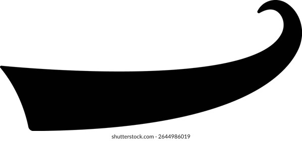 Sporty swirling tail icon in flat. football, baseball typography swashes Texting tail for lettering or old varsity sport logo vector for apps or web retro isolated on transparent background