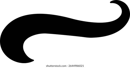 Sporty swirling tail icon in flat. football, baseball typography swashes Texting tail for lettering or old varsity sport logo vector for apps or web retro isolated on transparent background