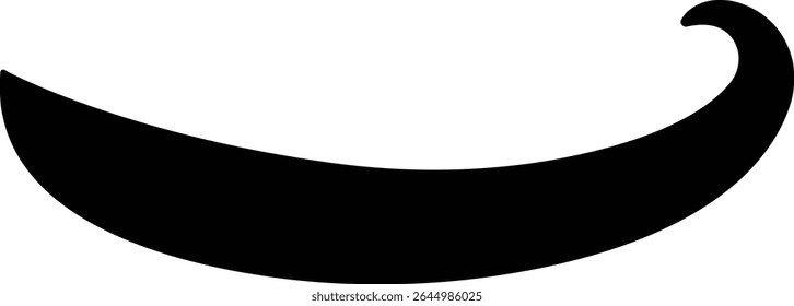 Sporty swirling tail icon in flat. football, baseball typography swashes Texting tail for lettering or old varsity sport logo vector for apps or web retro isolated on transparent background