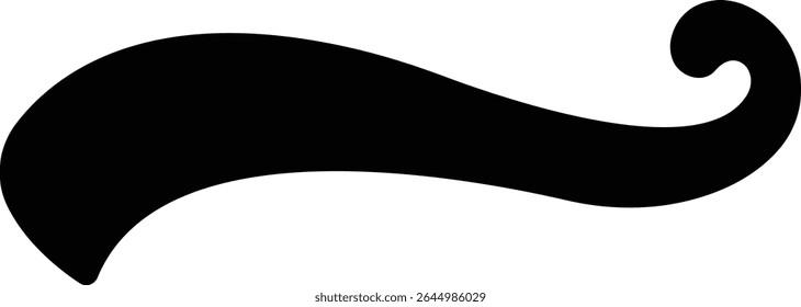 Sporty swirling tail icon in flat. football, baseball typography swashes Texting tail for lettering or old varsity sport logo vector for apps or web retro isolated on transparent background