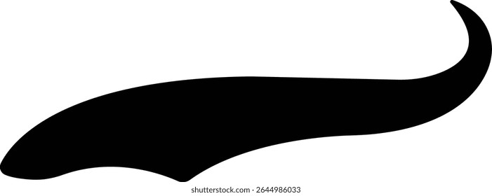 Sporty swirling tail icon in flat. football, baseball typography swashes Texting tail for lettering or old varsity sport logo vector for apps or web retro isolated on transparent background