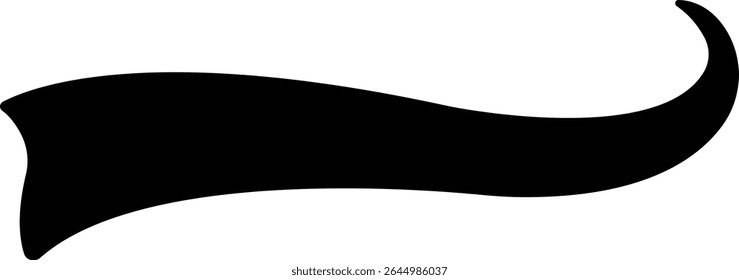 Sporty swirling tail icon in flat. football, baseball typography swashes Texting tail for lettering or old varsity sport logo vector for apps or web retro isolated on transparent background