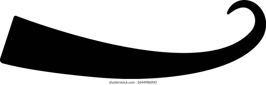 Sporty swirling tail icon in flat. football, baseball typography swashes Texting tail for lettering or old varsity sport logo vector for apps or web retro isolated on transparent background