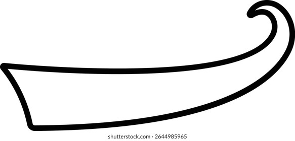 Sporty swirling tail icon in line. football, baseball typography swashes Texting tail for lettering or old varsity sport logo vector for apps or web retro isolated on transparent background