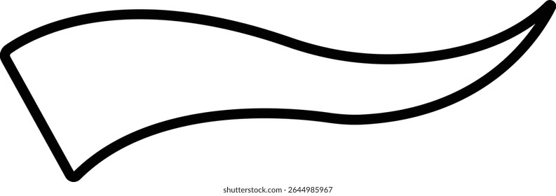 Sporty swirling tail icon in line. football, baseball typography swashes Texting tail for lettering or old varsity sport logo vector for apps or web retro isolated on transparent background