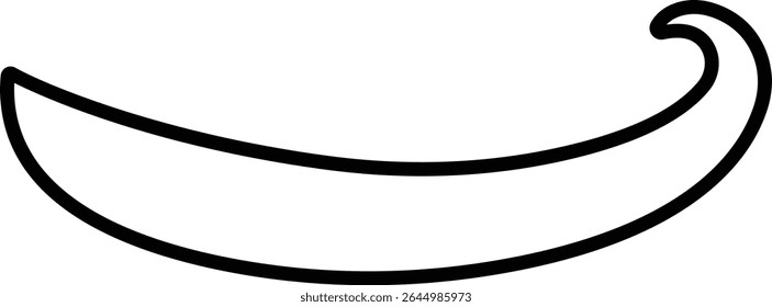 Sporty swirling tail icon in line. football, baseball typography swashes Texting tail for lettering or old varsity sport logo vector for apps or web retro isolated on transparent background