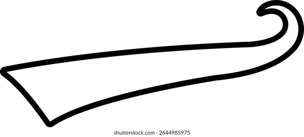 Sporty swirling tail icon in line. football, baseball typography swashes Texting tail for lettering or old varsity sport logo vector for apps or web retro isolated on transparent background