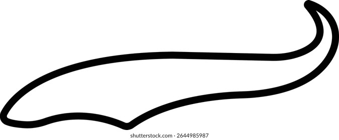 Sporty swirling tail icon in line. football, baseball typography swashes Texting tail for lettering or old varsity sport logo vector for apps or web retro isolated on transparent background