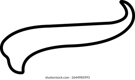 Sporty swirling tail icon in line. football, baseball typography swashes Texting tail for lettering or old varsity sport logo vector for apps or web retro isolated on transparent background