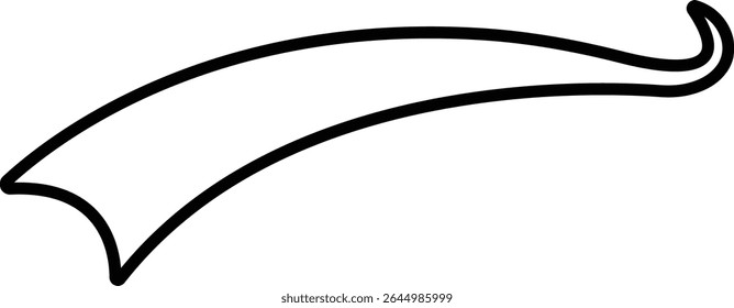 Sporty swirling tail icon in line. football, baseball typography swashes Texting tail for lettering or old varsity sport logo vector for apps or web retro isolated on transparent background