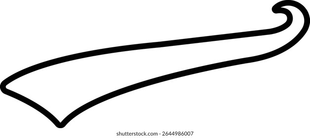 Sporty swirling tail icon in line. football, baseball typography swashes Texting tail for lettering or old varsity sport logo vector for apps or web retro isolated on transparent background