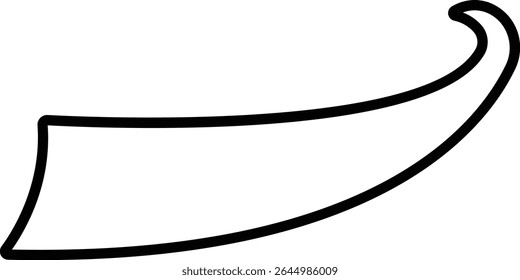 Sporty swirling tail icon in line. football, baseball typography swashes Texting tail for lettering or old varsity sport logo vector for apps or web retro isolated on transparent background