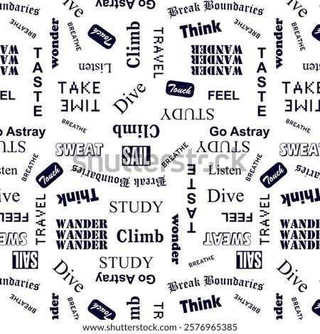 Sporty and travel words pattern