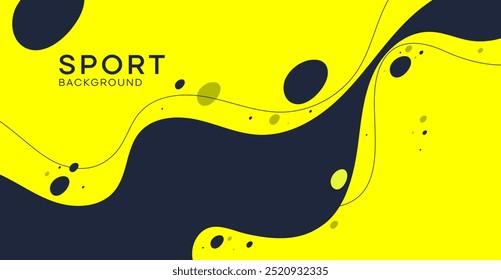 A sporty turquoise yellow background with a sports theme in a minimalist and dynamic style. The background is equipped with wave objects and wavy curved lines