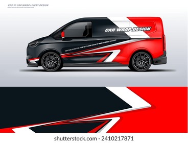 Sporty van car wrap livery design vector eps 10
