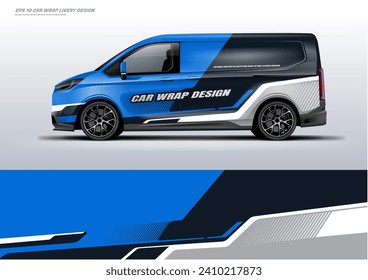 Sporty van car wrap livery design Vektor eps10