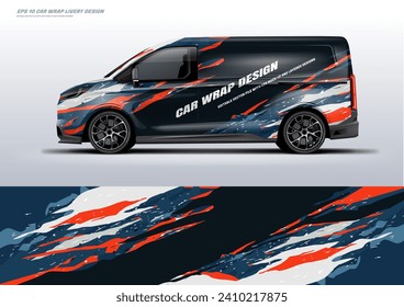 Esporty van coche envoltura livery diseño vector eps 10