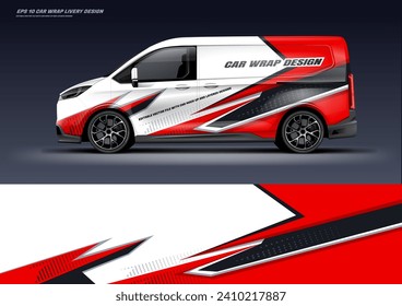 Sporty van car wrap livery design Vektor eps10