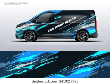 Sporty van car wrap livery design vector eps 10