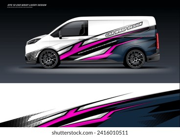 Archivo vectorial de diseño de livery de envoltura de coche de furgoneta deportiva