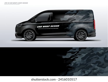 Sporty van car wrap livery design vector file