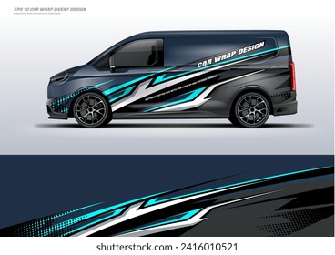 Archivo vectorial de diseño de livery de envoltura de coche de furgoneta deportiva