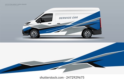 Sporty van service car wrap livery design vector file eps 10 decal printable file