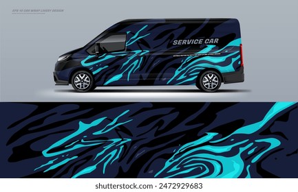 Sporty Van Service Auto Wrap Livery Design Vektorgrafik File eps 10 Decal druckbare Datei