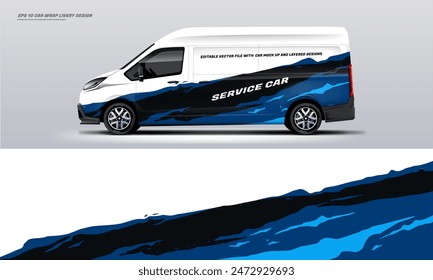 Sporty van service car wrap livery design vector file eps 10 decal printable file