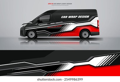 Sporty van wrap car wrap livery design for universal medium van