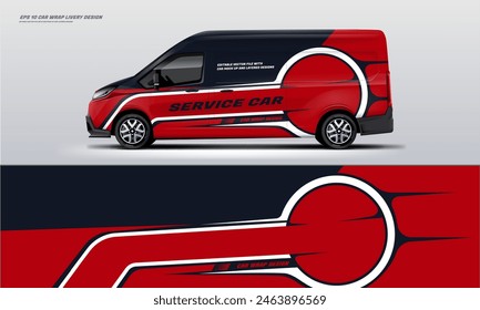 Sportliche Van Wrap Service Van Vektorgrafik Livery Design