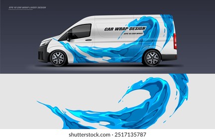 Deportivo ondulado van racing car wrap diseño librea. moderno nuevo diseño de librea de envoltura de coche Diagonal