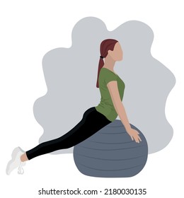 Mujer deportiva haciendo pilates sobre fondo blanco