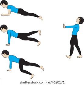 sporty woman doing simple exercises