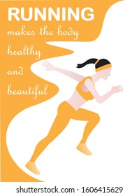 Sporty woman runner outdoor. -Vector