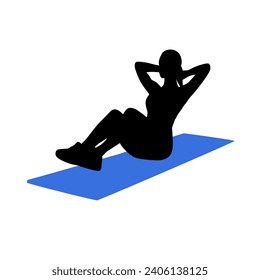 Sporty woman stretching and warm-up doing special exercises for muscles, woman stretching silhouette	