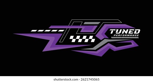 Sporty wrap decal vinyl performance automotive sticker vector