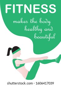 Sporty young woman doing fitness -Vector