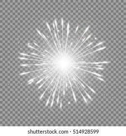 Spot background. Glowing lights. Christmas ornaments. Sparkling stars. Illustration of a transparent backdrop.