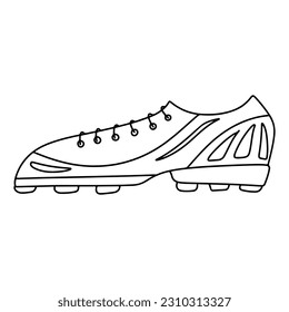 Spot boots in hand drawn doodle style. Vector illustration isolated on white. Coloring page.